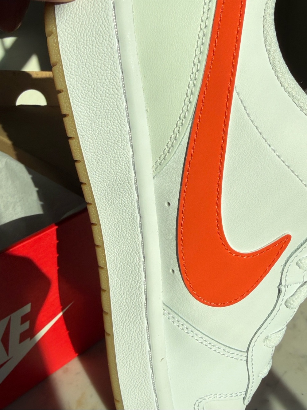 Nike Court Borough Low 2 - White/Orange (Youth) 7Y 8.5W